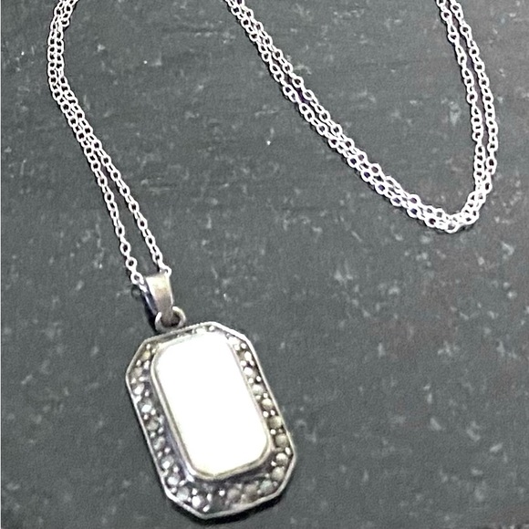 Sterling Silver & Marcasite Vintage Necklace - Picture 8 of 8